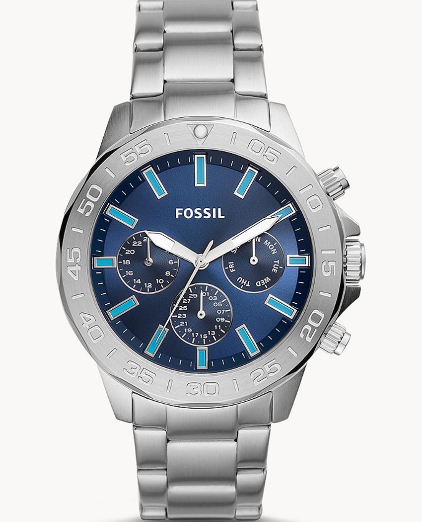 Fossil BQ2503 Men s Chronograph Quartz Stainless Steel Blue Dial 45mm Watch