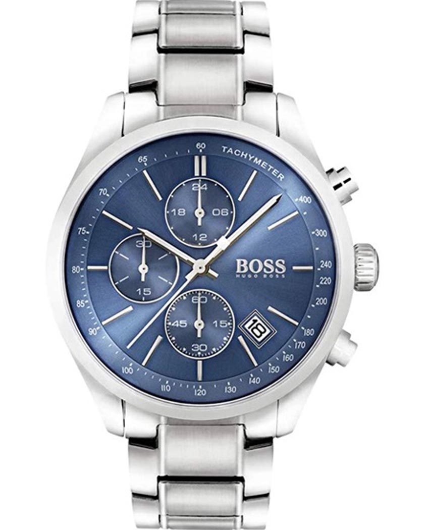 Hugo boss watch silver with blue sale face