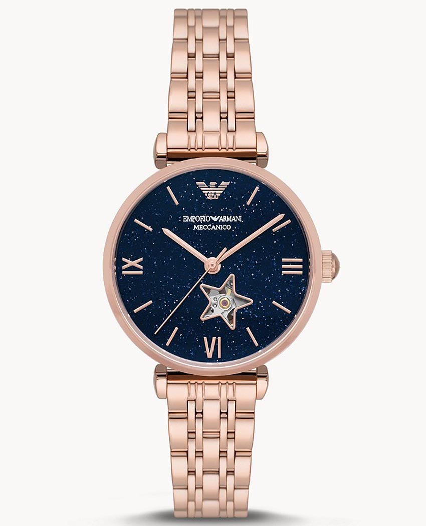 Emporio Armani AR60043 Women s Automatic Stainless Steel Blue Dial 34mm Watch