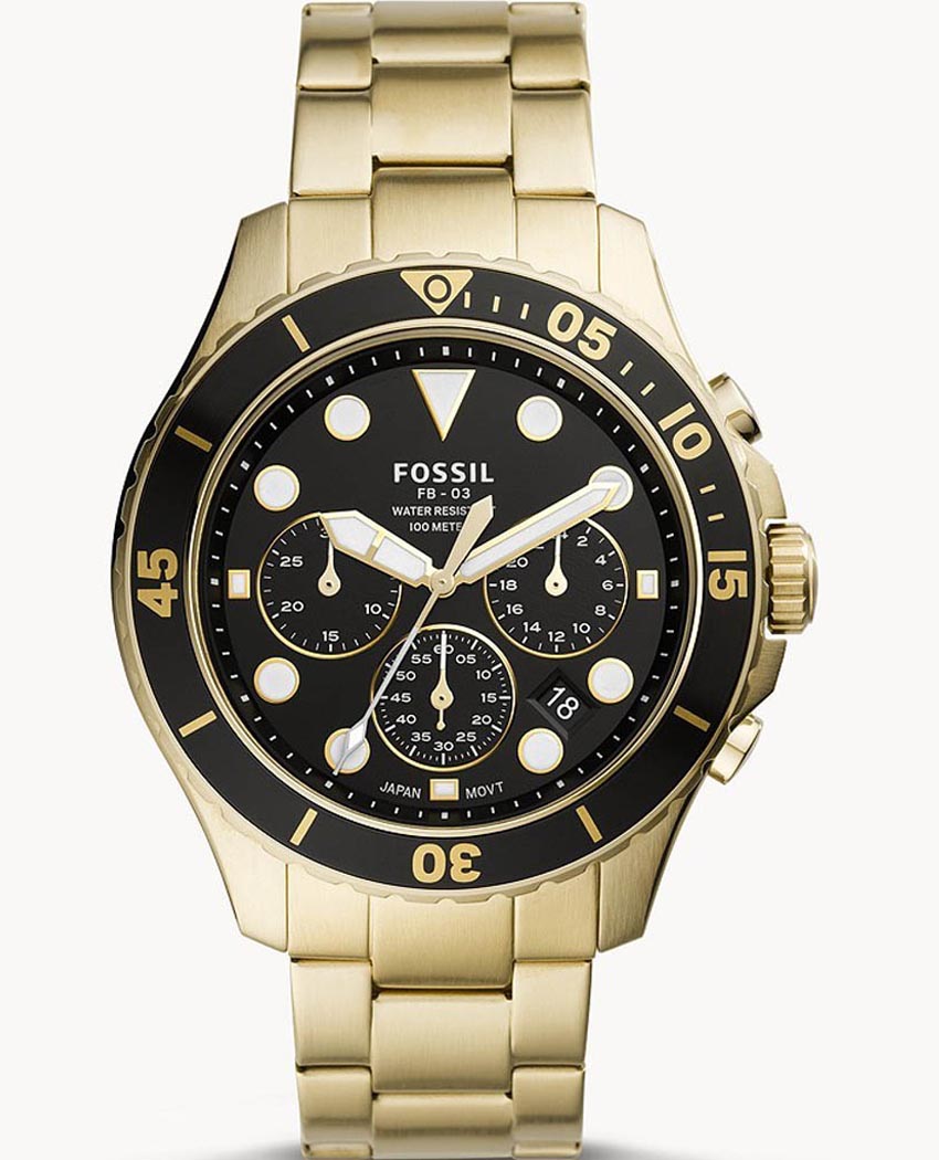 Fossil watch black gold hotsell